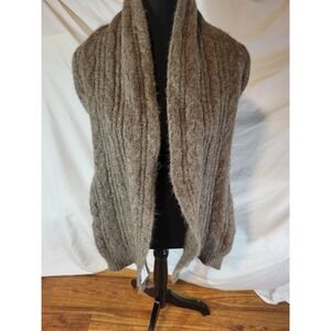 Cozy Earth Tan Yak Alpaca Nylon Wool Blend Cable Knit Scarf